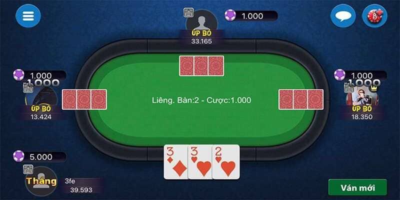 Up bỏ bài trong liêng Up bỏ bài trong liêng